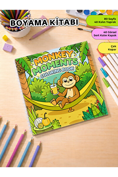 metafortoys كتاب تلوين منزلي من مونكي مومنتس - كتاب مريح - 21×20 سم | 40 صورة...