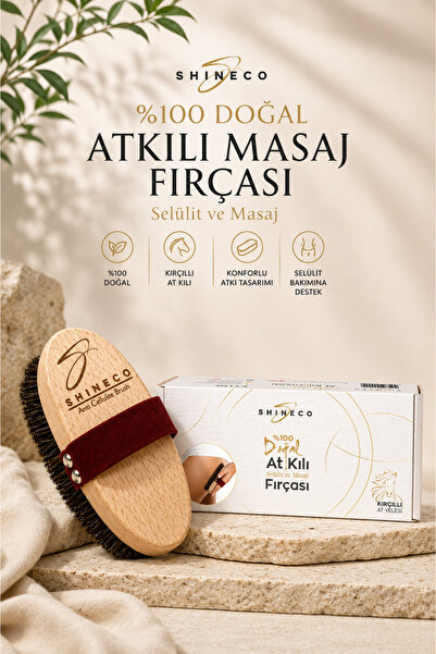 Shineco %100 Doğal At Kılı Selülit Ve Masaj Fırçası, Batık, Çatlak ve Selülit...