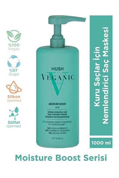 HUSH Veganic Moisture Boost Moisturizing Mask for Dry Hair 1000 ml