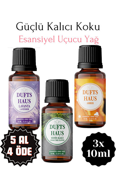 duftshaus Lavanta Sedir Ağacı Amber Saf Esansiyel Uçucu Yağ Buhurdanlık Yağı ...