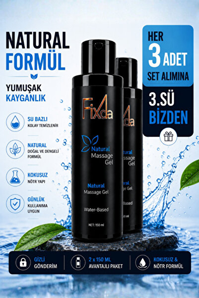 FixCla Natural Su Bazlı Kayganlaştırıcı Jel Kokusuz Nötr 2 Adet 2x150 ml