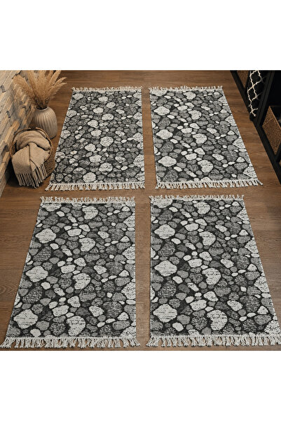 OEM Set de 4 covoare tradiționale țesute, reversibile, dimensiune 60 x 90 cm,...