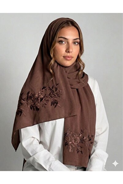 Veil Designer طرحة بوال الوان مميز بني موكا تطريز علي الطرفين 190*60