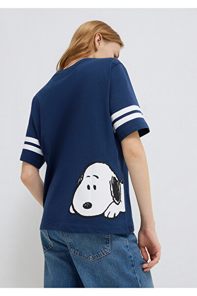 Mavi Μπλουζάκι με στάμπα Snoopy σε σκούρο μπλε, κανονική εφαρμογή / κανονική ...
