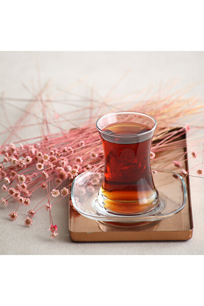 LAV Zen Glass Tea Set for 6 People 170 ml (6 Tea Cups, 6 Tea Saucers)