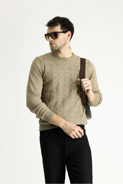 Kiğılı Pulover de tricotaj cu model slim fit cu decolteu