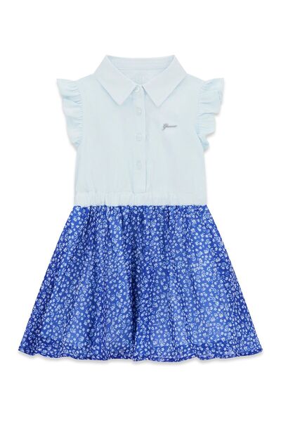 Guess MIXED FABRIC SS DRESS