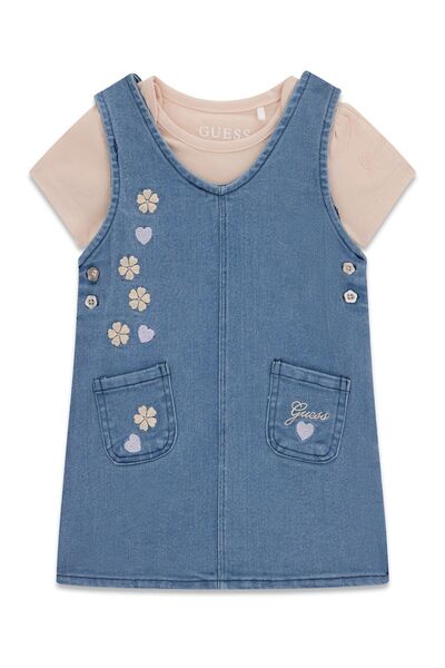 Guess طقم فستان من الدنيم بتصميم SS BODY+STR