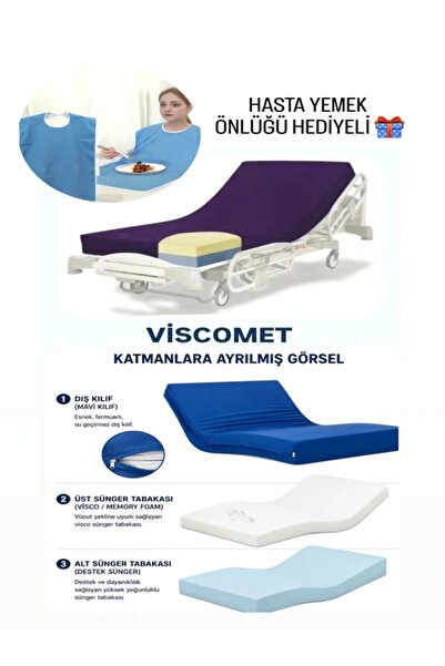 viscomet VİSCOMET UYGUN VİSCO HASTA YATAĞI 90X190X18