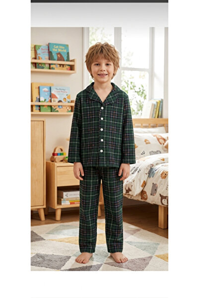 Generic Brand Set de pijamale pentru băieți din bumbac și piele intoarsa, cu ...