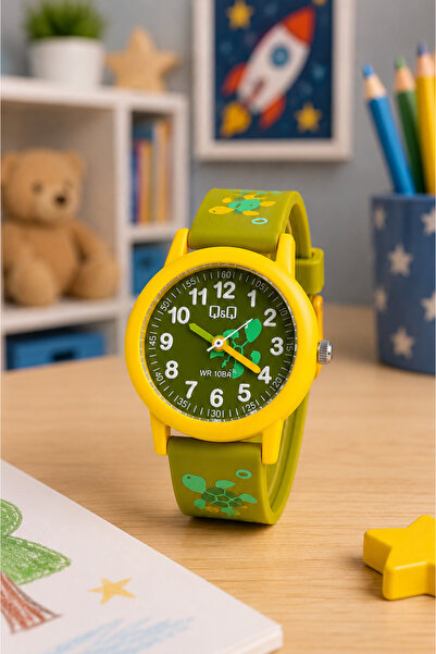 Q&Q 10 Atm Waterproof Boy's Wristwatch with Silicone Strap