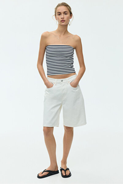 H&M Pamuklu Straplez Üst