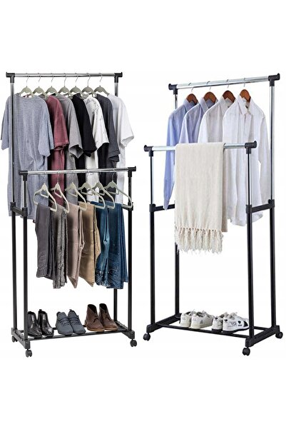 BUNCA 🎖️ Clothes Hanger 👗 Hanger Rack with Metal Ring and 138cm Height Adju...