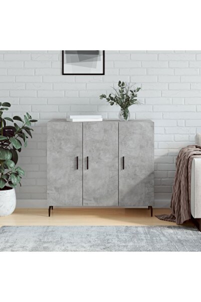 Concept Servantă, gri beton, 90x34x80 cm, lemn compozit