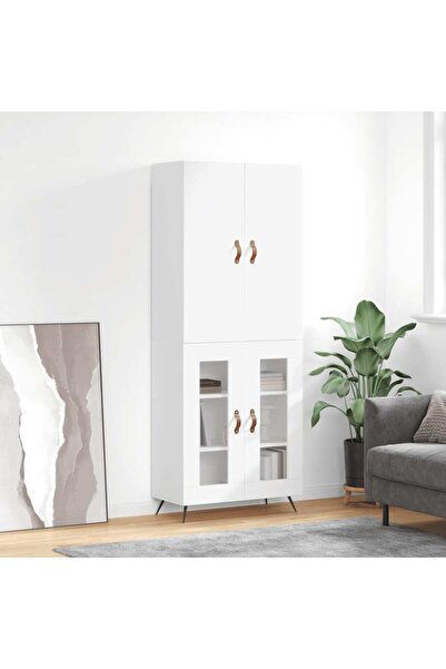 Concept Dulap înalt, alb, 69,5x34x180 cm, lemn compozit
