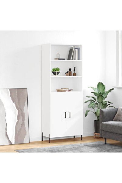 Concept Dulap înalt, alb, 69,5x34x180 cm, lemn compozit
