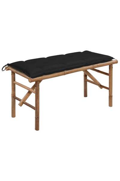 Concept Bancă de grădină pliabilă cu pernă, 118 cm, bambus