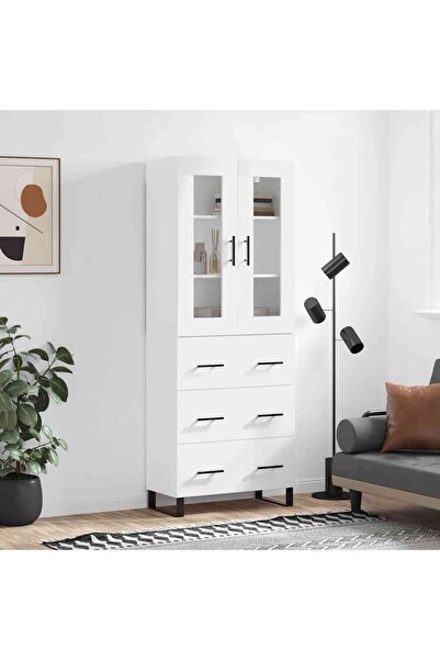 Concept Dulap înalt, alb, 69,5x34x180 cm, lemn compozit