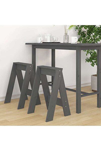 Concept Scaune, 2 buc., gri, 40x40x60 cm, lemn masiv de pin