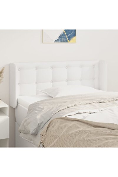 Concept Tăblie de pat cu aripioare alb 93x16x78/88 cm piele ecologică