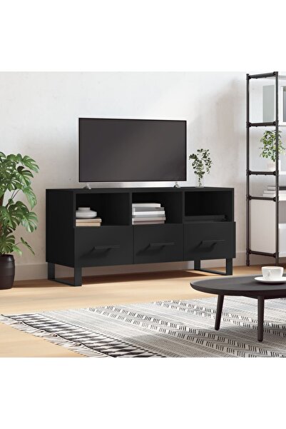 Concept Dulap TV, negru, 102x36x50 cm, lemn prelucrat