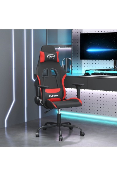 Concept Scaun de gaming pivotant, negru și roșu, material textil