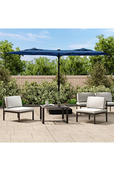 Concept Umbrelă de soare cu două capete cu LED-uri albastru 316x240 cm