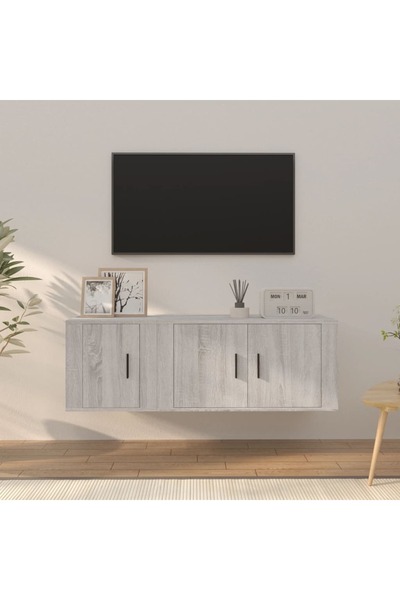 Concept Set dulapuri TV, 2 piese, gri sonoma, lemn prelucrat