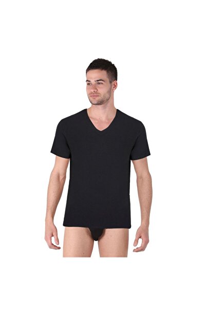 THERMOFORM Tricou cu decolteu în V pentru bărbați Bamboo, cu mânecă scurtă, s...