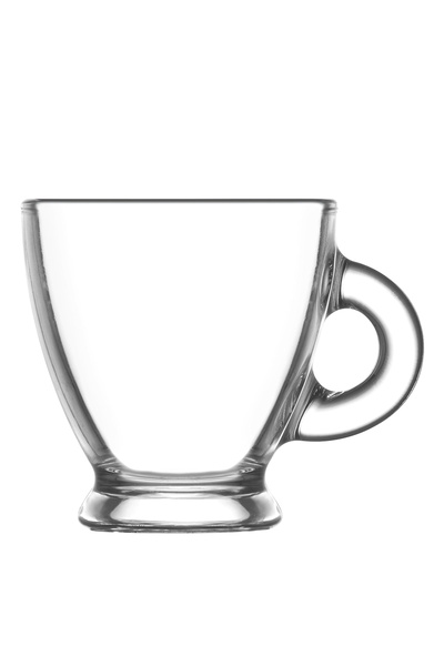 LAV Roma Glass Espresso Cup for 6 People 95 ml with Handle (Turkish Coffee Cup)
