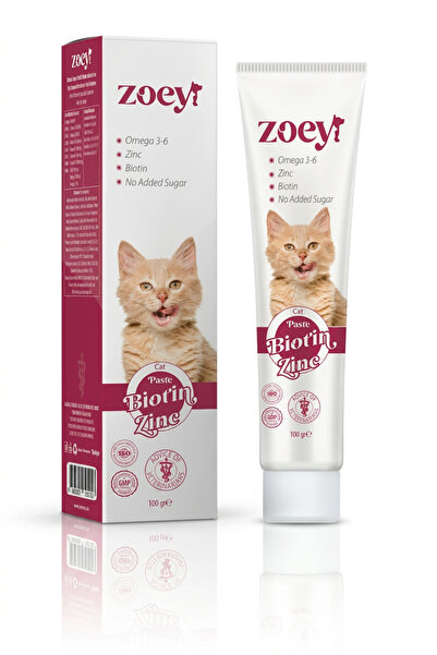 ZOEY PET PRODUCTS Biotin Zinc Paste Kediler Için Tüy Yapısını Destekleyen Mal...