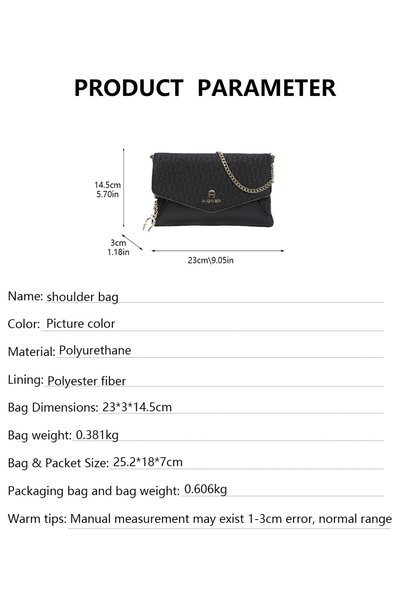 Aigner حقيبة AG الفاخرة ذات السلسلة على شكل ظرف، حقيبة يد أنيقة وعملية للنساء