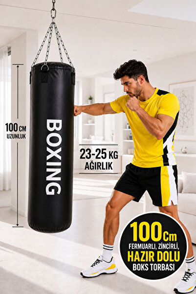 Spor Byfit 100 Cm X 35 Cm Hazır Dolu Boks Kum Torbası