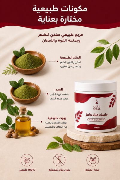 Sedal ماسك الحناء الطبيعي للشعر | Natural Henna Hair Mask for Strong & Healthy Hair