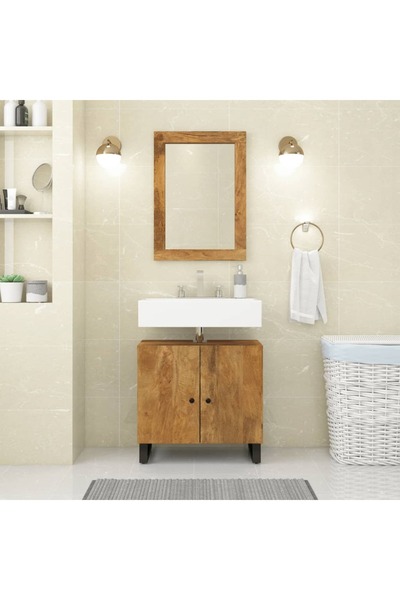 Concept Mirror, 70x50 cm, solid mango wood and glass