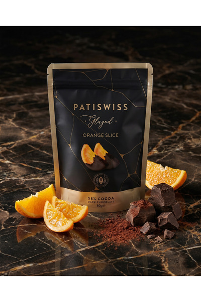 Patiswiss Glazed Bitter Çikolatalı Portakal Dilimi, 80G