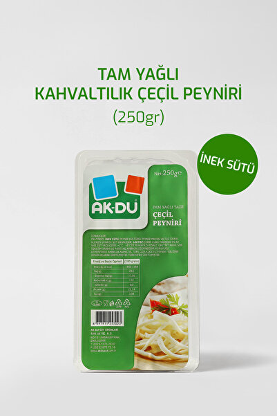 Akdu Tam Yağlı Çeçil Peyniri, Az Tuzlu Lifli ve Yüksek Proteinli 250 gr