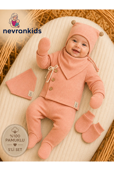 nevrankids Organik Ip Bağlama’lı Kokonat Düğme 5'li Hastane Çıkışı