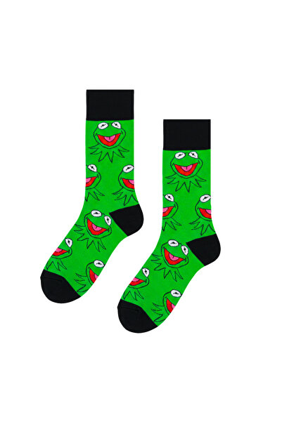 CARNAVAL SOCKS Πράσινες πολύχρωμες κάλτσες με σχέδιο Κέρμιτ