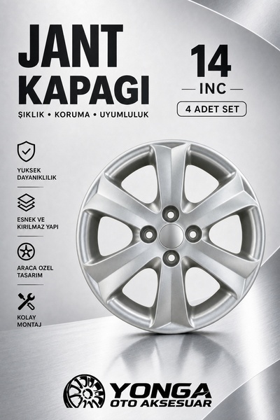 Genel Markalar Hyundai Accent Era 14'' Inç Jant Kapağı 4 Adet Kırılmaz Esnek