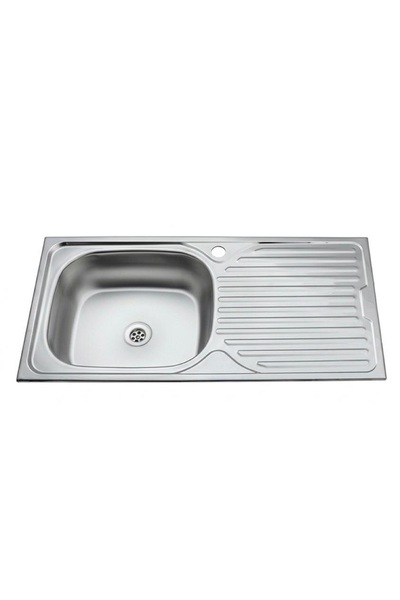 Ekosan 43,5 X 86, Ankastre, Paslanmaz Evye Lavabo Sol, Damlalık Sağ