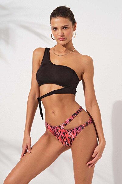 Pierre Cardin Bikini iconic cu o singură bretea și legături Blush 231227-D