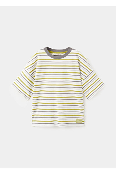 MANGO Kids Kontrast çizgili tişört