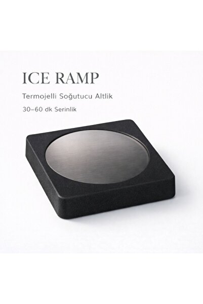 IceRamp Siyah Ehlikeyf, Ice Ramp Bardak Soğutucu Altlık, Termojelli, Paslanma...