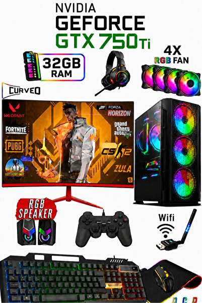 Dmc N312 (PUBG,GTA 5 ) İ5 4430,32GB RAM,512GB M2,4GB GTX750Tİ,24''Curved Oyun...