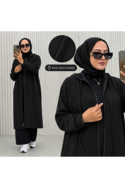 MODA VEDAT Kadın Çilek Kumaş Boydan Fermuarlı Tunik -500