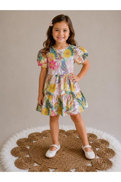 Patriko ROCHIE ELEGANTĂ DE SĂBĂTORI CU MODEL FLORAL PENTRU FETE, 3-12 ANI