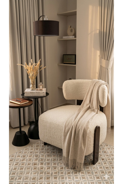 House One Chair | Swedish Wood and Bouclee - Beige