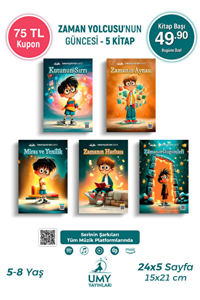 UMY Yayınları Zaman Yolcusu’nun Güncesi - Çocuk Kitabı Serisi - 5 Kitap