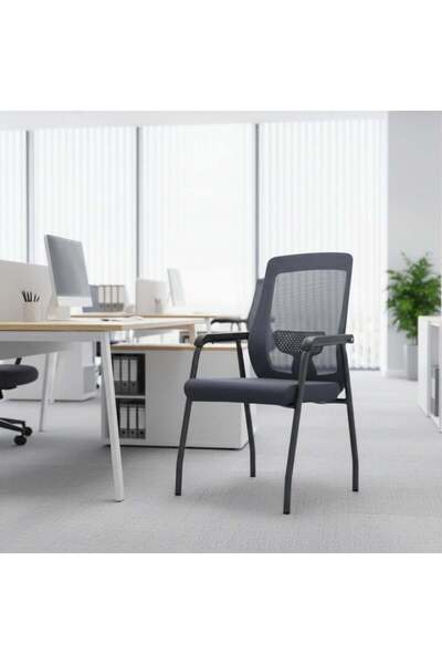 DEC4 Waiting chair with mesh back for improved sitting posture